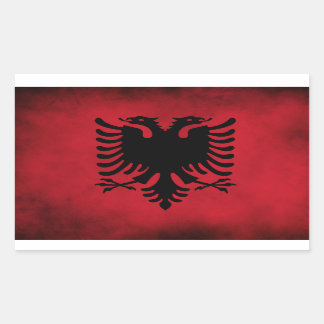 Grunge Albanian Flag (hoge kwaliteit) Rechthoekige Sticker
