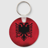 Grunge Albanian Flag (hoge kwaliteit) Sleutelhanger (Voorkant)