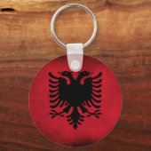 Grunge Albanian Flag (hoge kwaliteit) Sleutelhanger (Voorkant)