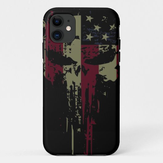 Grunge America skull Hoesje-Mate iPhone Case (Achterkant)