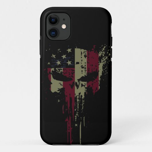 Grunge America skull Hoesje-Mate iPhone Case (Achterkant)