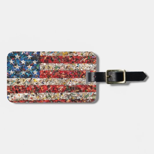 grunge american flag bagagelabel (Voorkant horizontaal)
