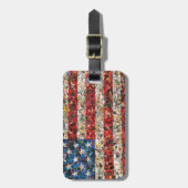 grunge american flag bagagelabel (Voorkant verticaal)