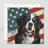 Grunge American Flag Bernese Mountain Dog (Voorkant / Achterkant)
