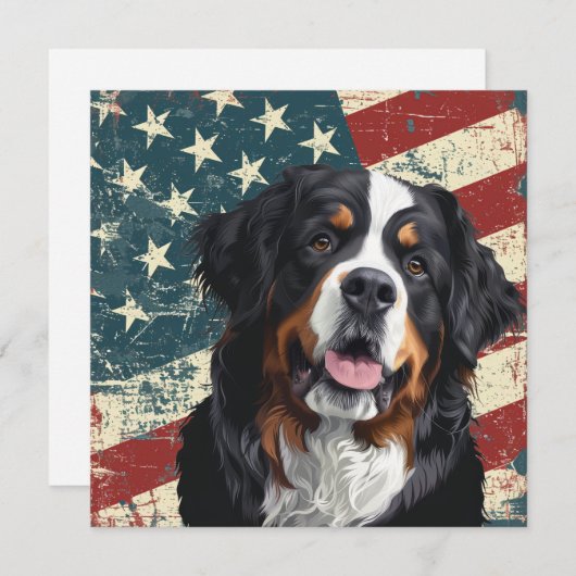 Grunge American Flag Bernese Mountain Dog (Voorkant / Achterkant)