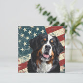 Grunge American Flag Bernese Mountain Dog (Staand voorkant)