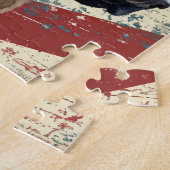 Grunge American Flag Border Collie Dog Legpuzzel (Zijkant)