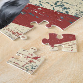 Grunge American Flag Boston Terrier Dog Legpuzzel (Zijkant)