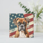 Grunge American Flag Boxer Dog (Staand voorkant)