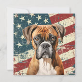 Grunge American Flag Boxer Dog (Voorkant)