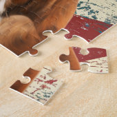 Grunge American Flag Boxer Dog Legpuzzel (Zijkant)