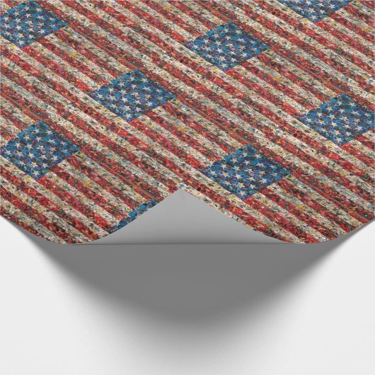 grunge american flag cadeaupapier (Hoek)