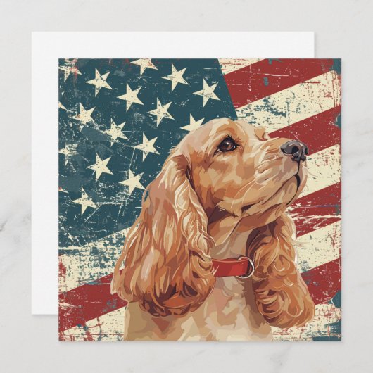 Grunge American Flag Cocker Spaniel Dog (Voorkant / Achterkant)