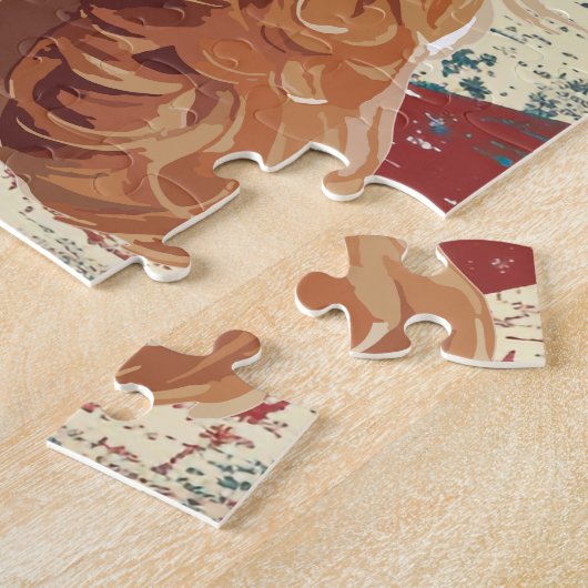 Grunge American Flag Cocker Spaniel Dog Legpuzzel (Zijkant)