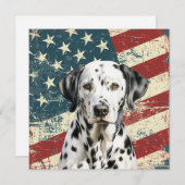 Grunge American Flag Dalmatian Flat Card (Voorkant / Achterkant)