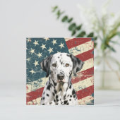 Grunge American Flag Dalmatian Flat Card (Staand voorkant)