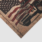 Grunge American Flag en Black Truck Patriotic Tissuepapier (Detail)