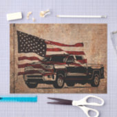 Grunge American Flag en Black Truck Patriotic Tissuepapier (Craft)