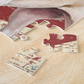 Grunge American Flag Fawn Tan French Bulldog Legpuzzel (Zijkant)