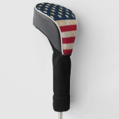  Grunge American Flag Golf Head Hoesje Golfheadcover (Schuin)