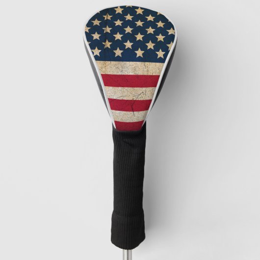  Grunge American Flag Golf Head Hoesje Golfheadcover (Voorkant)