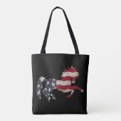 Grunge American Flag Horse Silhouette Tote Bag (Achterkant)