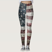Grunge American Flag Leggings (Voorkant)