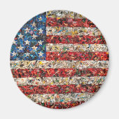 grunge american flag magneet (Voorkant)