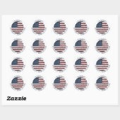 Grunge American Flag militair Return Address Ronde Sticker (Vel)