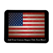  Grunge American Flag Patriotic Design Magneet (Horizontaal)