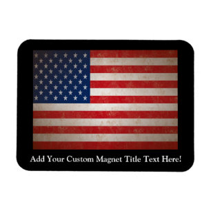 Grunge American Flag Patriotic Design Magneet