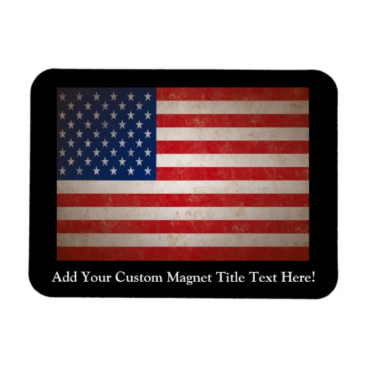  Grunge American Flag Patriotic Design Magneet (Horizontaal)