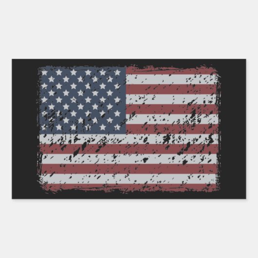 Grunge American Flag - Patriottische Stickers (Voorkant)