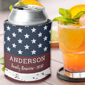 Grunge American Flag Personalized Patriotic Family Blikjeskoeler