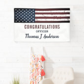 Grunge American Flag Police Retirement Spandoek (Insitu)