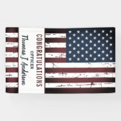 Grunge American Flag Police Spandoek (Horizontaal)