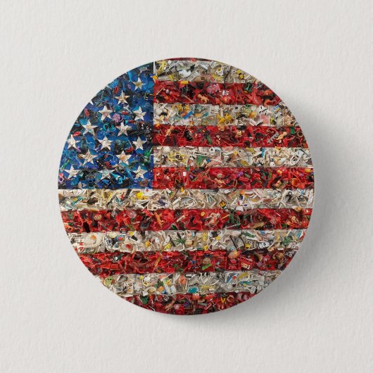 grunge american flag ronde button 5,7 cm (Voorkant)