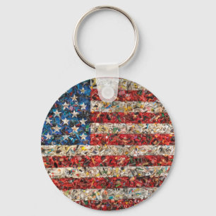 grunge american flag sleutelhanger