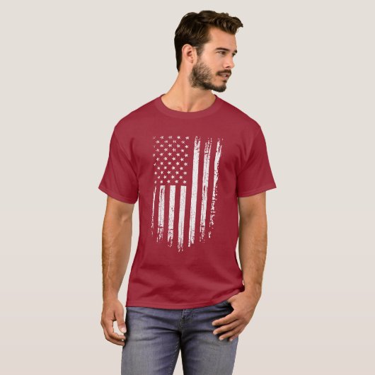 Grunge American Flag  T-shirt (Voorkant volledig)
