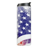 Grunge American Flag Thermal Tumbler Thermosbeker (Gedraaid links)