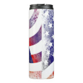 Grunge American Flag Thermal Tumbler Thermosbeker (Achterkant)