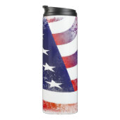 Grunge American Flag Thermal Tumbler Thermosbeker (Geroteerd rechts)