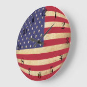  Grunge American Flag wereldbol-vormig Grote Klok (Hoek)
