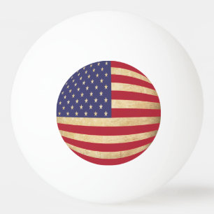 Grunge American Flag wereldbol-vormige Pingpongbal