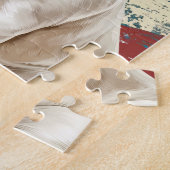 Grunge American Flag White French Bulldog Legpuzzel (Zijkant)