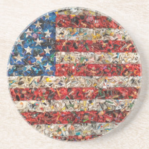 grunge american flag zandsteen onderzetter