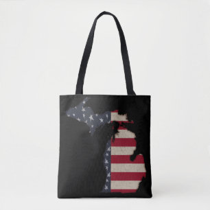 Grunge Americana Michigan   Je past je aan Tote Bag