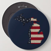 Grunge Americana Michigan | Patriottisch Ronde Button 6,0 Cm (Voorkant /achterkant)
