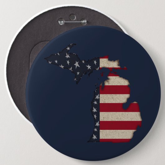 Grunge Americana Michigan | Patriottisch Ronde Button 6,0 Cm (Voorkant /achterkant)