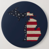 Grunge Americana Michigan | Patriottisch Ronde Button 6,0 Cm (Voorkant)